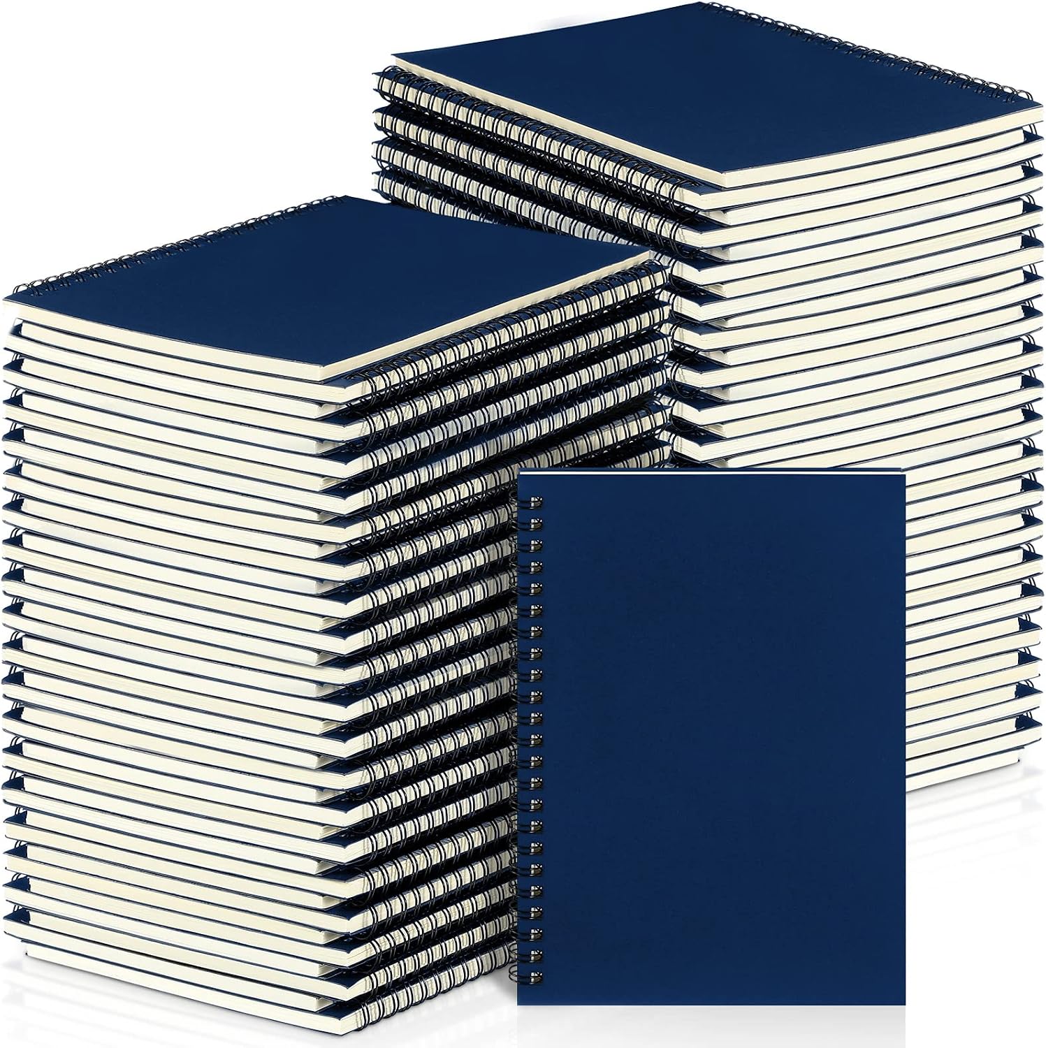 A5 Spiral Notebooks, Deep Blue, Wide Ruled, 100 Pages, 54 Pieces
