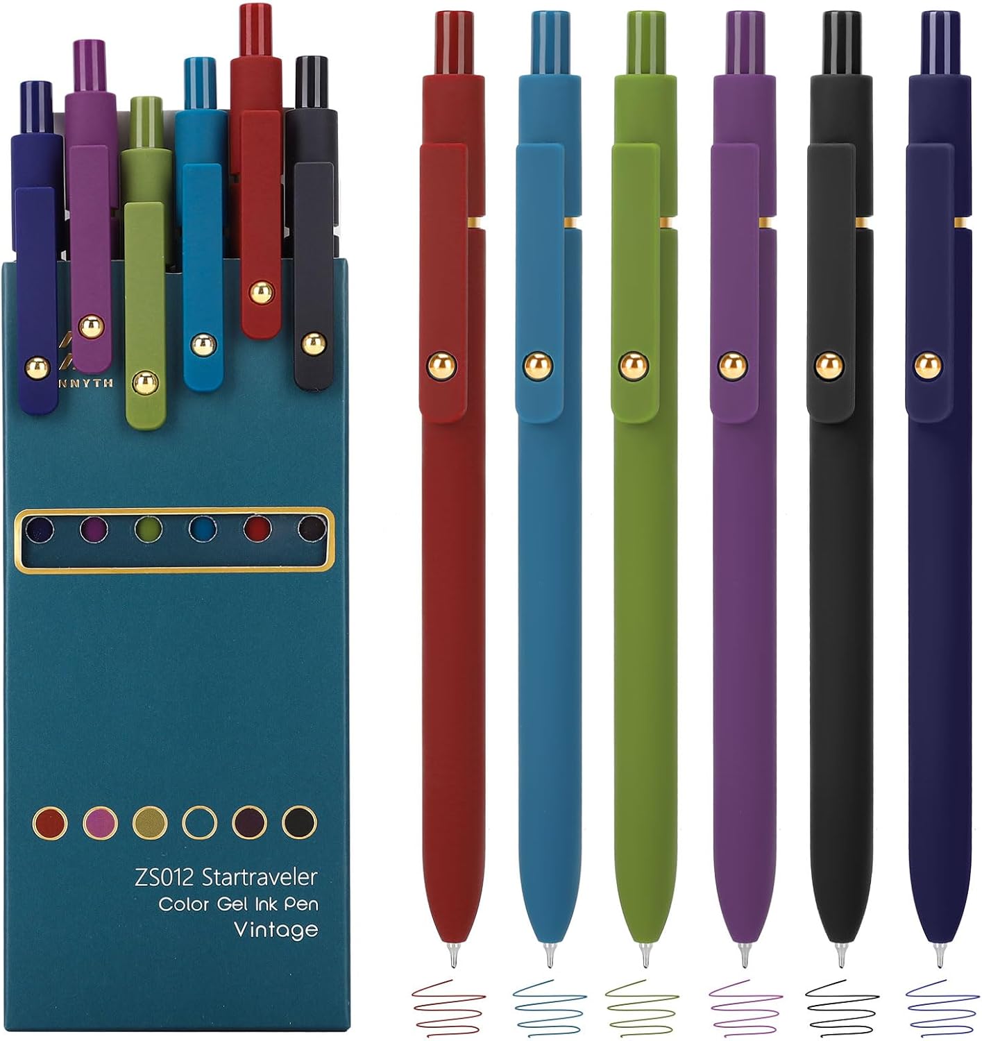 Gel Pens, 0.5mm, Assorted Colours, 6 Pieces