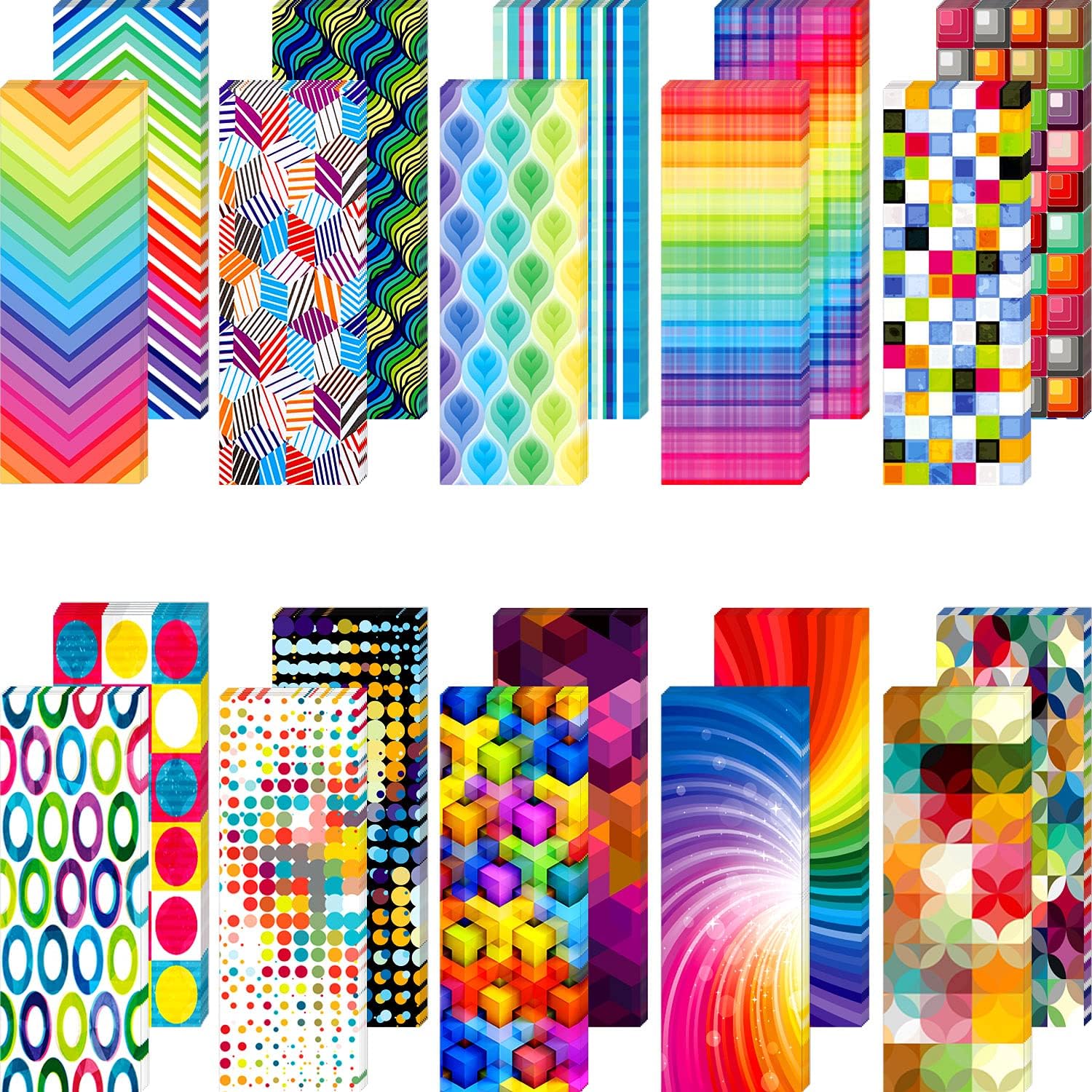 Laminated Bookmarks, Assorted Patterns, 160 Pieces