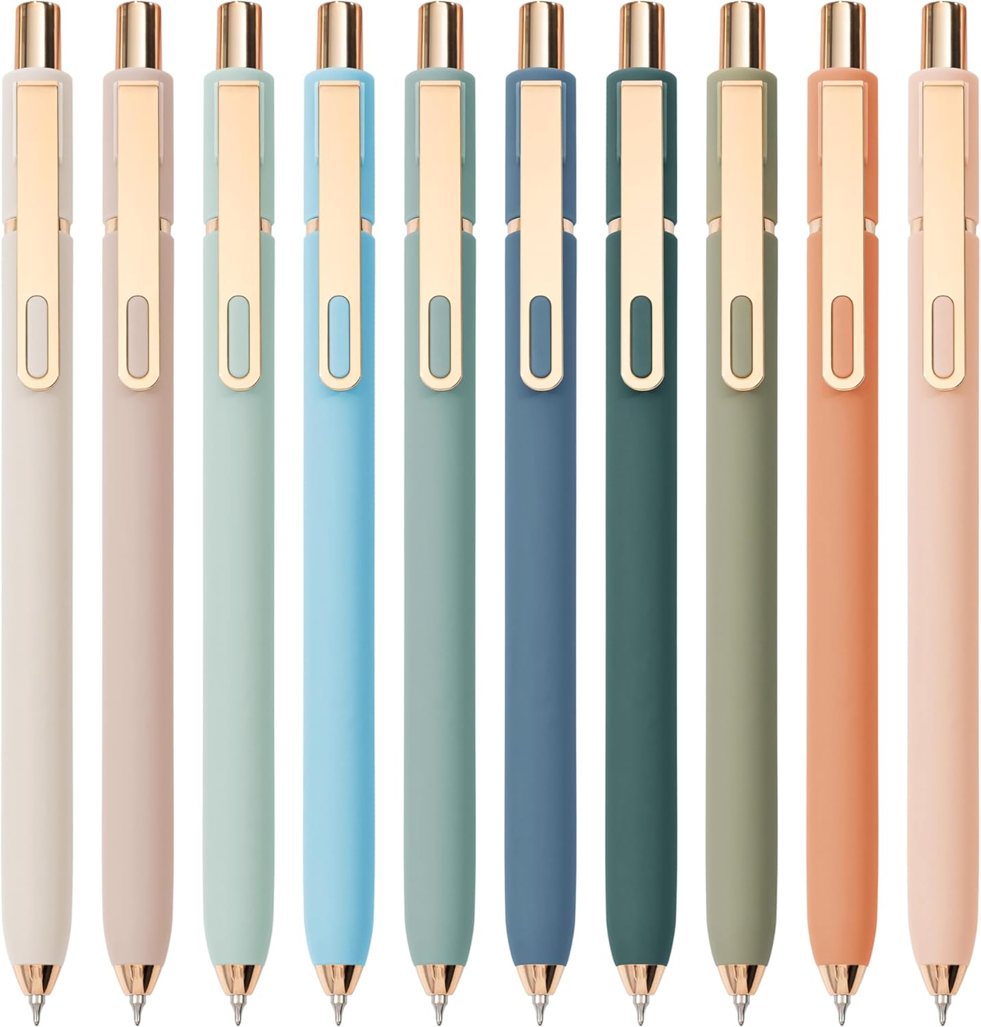 Retractable Black Ink Gel Pens, 0.5mm, Assorted Barrels, 10 Pieces