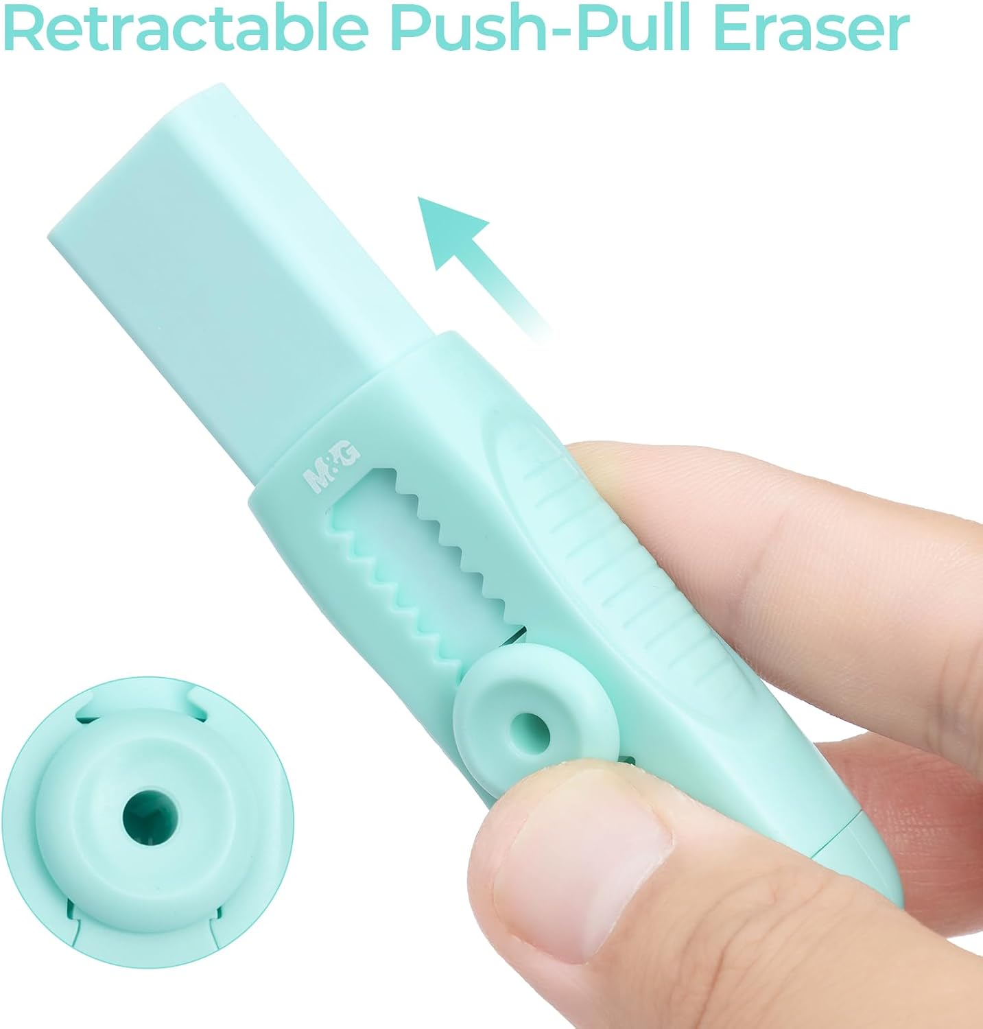 Retractable Pencil Erasers, Assorted Pastel Colours, 4 Pieces — view 3