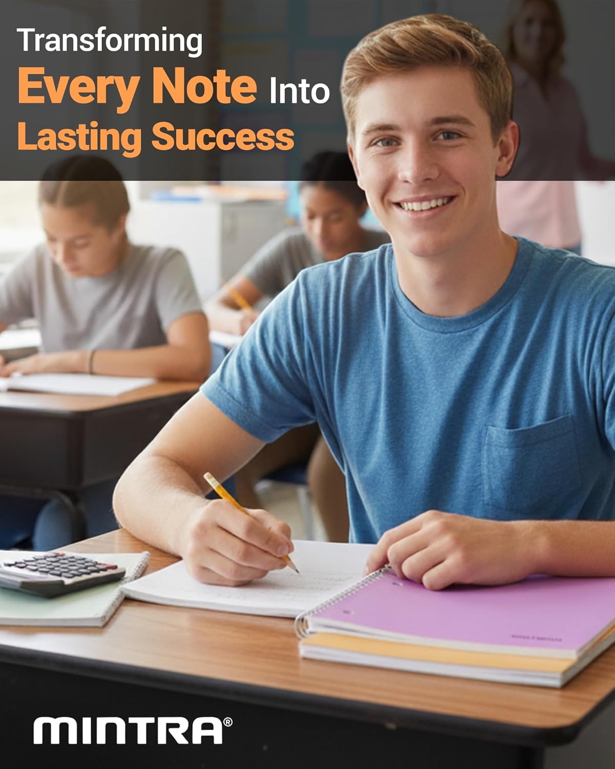 Spiral Notebooks, College Ruled, 70 Sheets, Pastel Covers, 6 Pieces — view 3