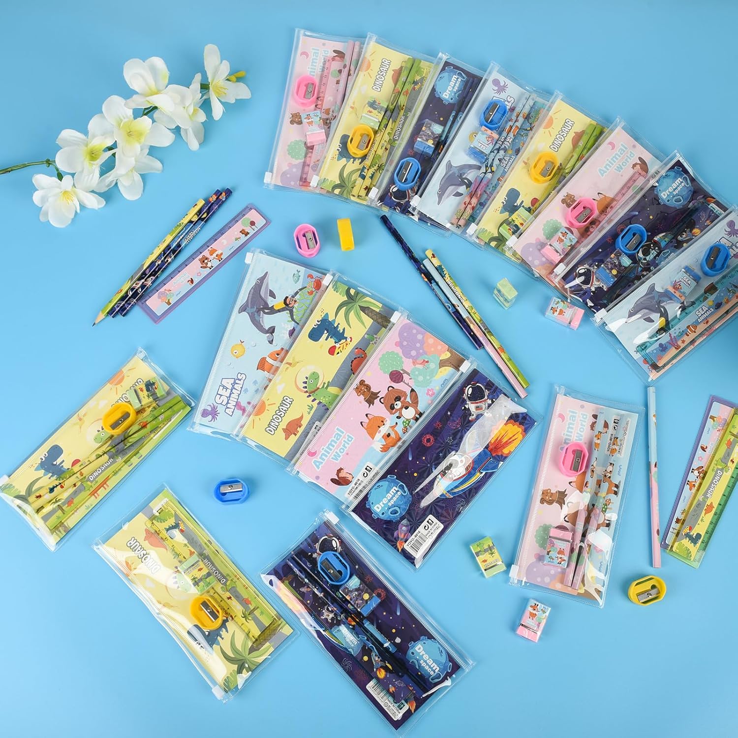 Themed Stationery Sets with Pencils, Erasers, Rulers and Sharpeners, 24 Sets — view 2
